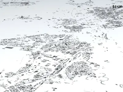 Naples Downtown Area and Scampia Streets and Buildings 3D model