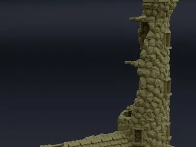 Ruined Lighthouse Tabletop Terrain 28 MM 3D print model