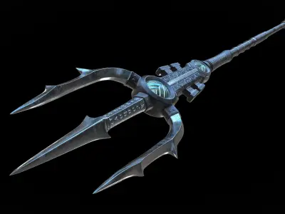 Poseidon s Trident  Low-poly 3D model