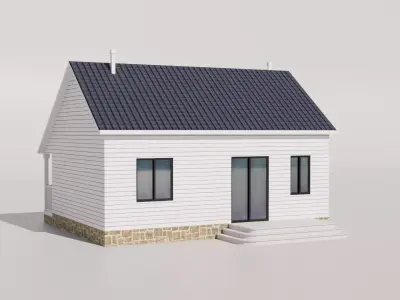Cottage 10 Houses Collection Low-poly 3D model