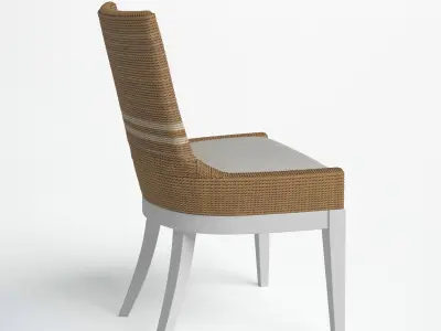 Dining Chair with Woven Abaca Back  3D model