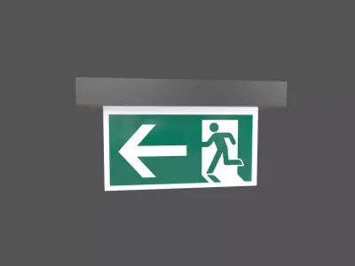 Exit Sign v1 002 Low-poly 3D model