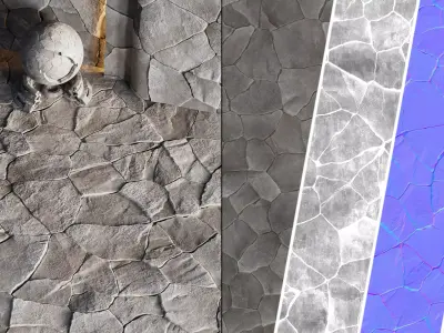 H114 Stone - PBR - 4K - Seamless - SBSAR 3D model