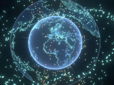 Animated Hologram Planet Earth No 6 With 50 Sci-Fi Music Tracks Low-poly 3D model