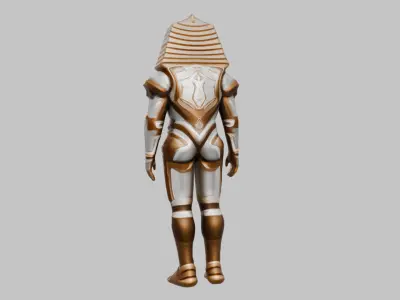 Space Suit Pharaoh Robot - Game-Ready 3D Model -  PBR Textures Low-poly 3D model