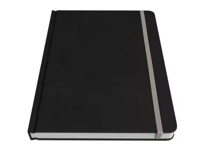 Black Classic Journal with Elastic Closure Low-poly 3D model