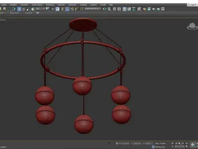 CEDAR and MOSS 8 6 LIGHT CHANDELIER Low-poly 3D model