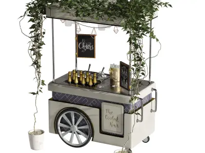 mini champagne cart 3D model