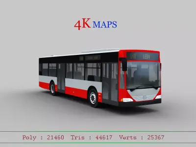 Mercedes Benz Citaro O530  Bus with Lowpoly interior  Low-poly 3D model