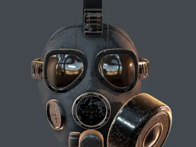 Gas mask helmet 3d model scifi Low-poly  Low-poly 3D model 179