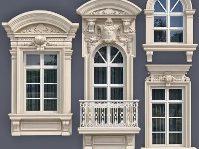 Windows in the style of modern classics 6 3D model 3D model