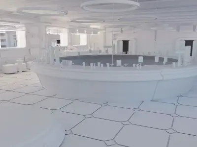 Cyberpunk SCI-FI Futuristic Bar Interior Design 3D model