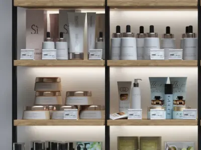 Showcase with cosmetics 3D model