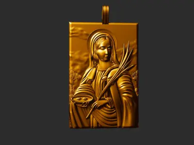 Santa Lucia - Saint Lucy - Santa Luzia icon pendant medallion  3D print model