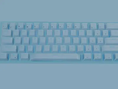 Gaming Keyboard 60 Percent - High Poly 3D Model 3D model
