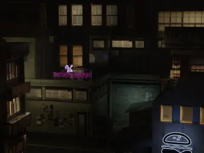 Dark city 2 Low-poly 3D model