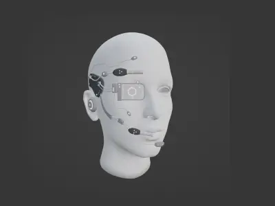 SciFi Glasses E08 Gray White - Character Design Fashion Low-poly 3D model