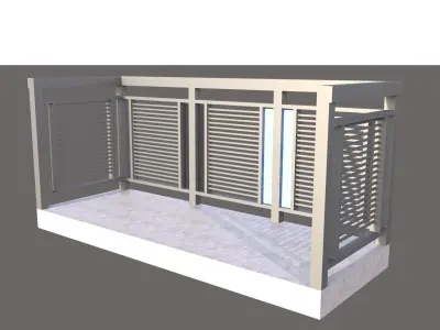 Verandah Railing Design  Low-poly 3D model