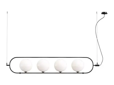 abbacus light fixture with three balls hanging from it 3D model