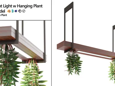 Pendant light with hanging plant FalseSpirea Low-poly 3D model