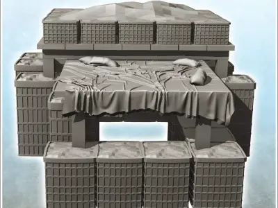 Fortified shooting range with roof and hesco 8 3D print model