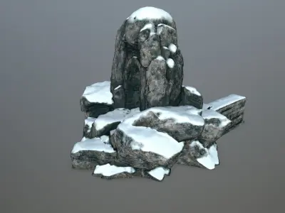skull cave Low-poly 3D model
