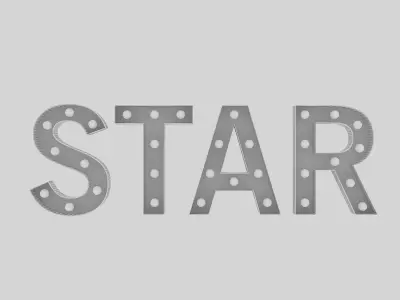 Star Sign With Bulb 3D model