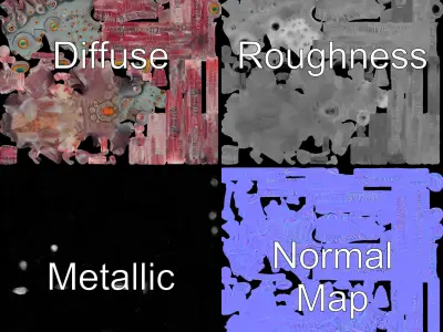 Alien Cephalopod Creature model pack with detailed tentacles ... Low-poly 3D model