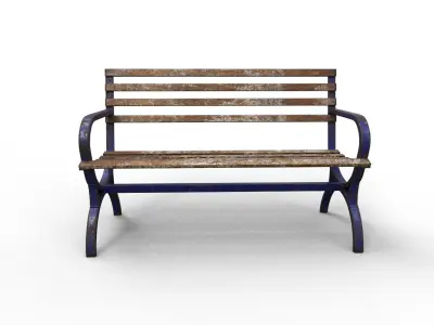 Very Old Street Bench Terror Low-poly 3D model