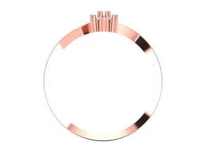 Solitaire Wedding Engagement Women Rings Curve Band Bypass Ring 3D print model