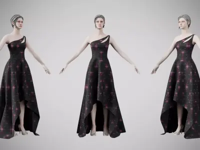 Dress 28 Light Burst Static Low-poly 3D model