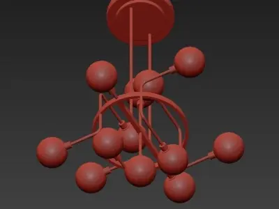 Viaggio chandelier with balls hanging from it 3D model