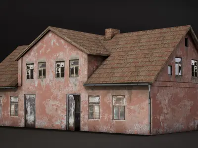 Abandoned house Low-poly 3D model get