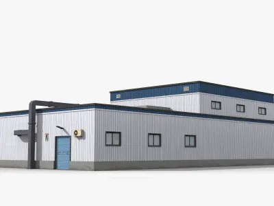 Factory x9 Low-poly 3D model
