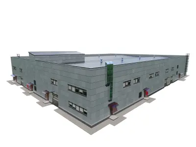Factory building V4 3D model