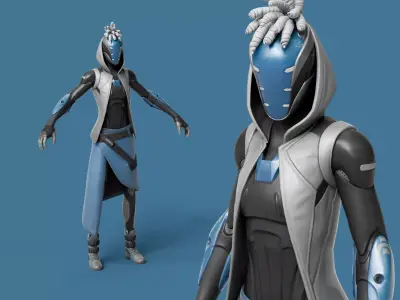 Sultura Cyberpunk Rigged Character 3D model