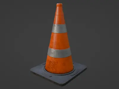 Traffic Cone Medium Poly 3D model