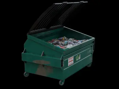 Trash Bin Low-poly 3D model