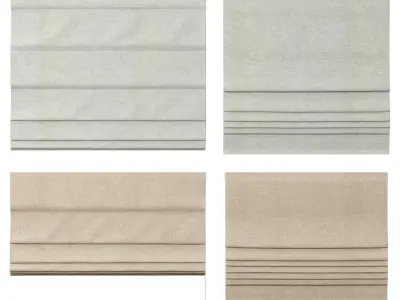 Roman Curtains 14 Five Types Corona 3D model