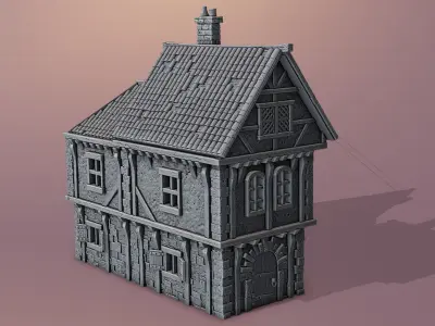 Medieval house 3D print model