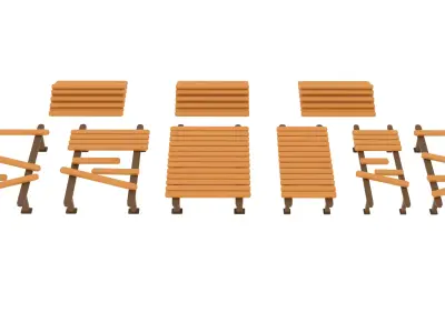 wood bridge cartoon game 3D model