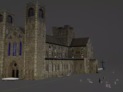 Cathedral at Old Sarum early 13th century 3D model