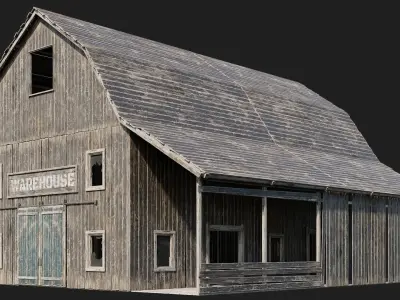 93-94-95-96 - Farm Buildings 4K PBR GameReady Low-poly 3D model