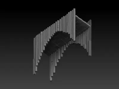 basalt pillar arch bridge 3D model