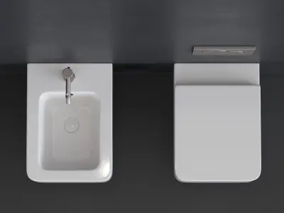 Scarabeo Ceramiche Teorema bidet and toilet art 8701 art 8702 Low-poly 3D model