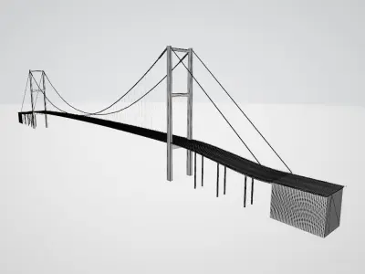 The Bosphorus Bridge or 15 Temmuz Sehitler Koprusu Low-poly 3D model