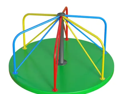 Playground Roundabout Low-poly 3D model