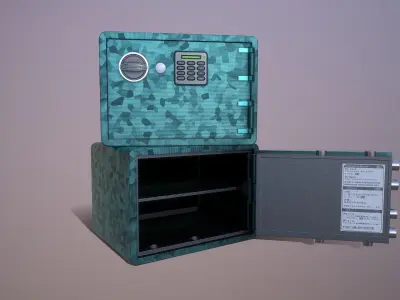 Small Security Safe Low-poly 3D model