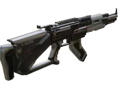 sci-fi AK47 Low-poly 3D model