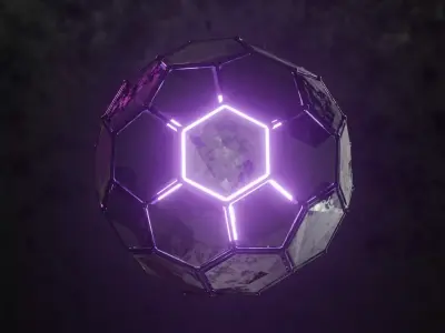 Customizable Sci-Fi Futuristic Metal Sphere Ball 3D model